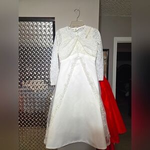 Elegant White Lace Dress with Jacket